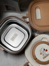 史努比（SNOOPY）保溫飯盒不銹鋼上班族可微波爐學(xué)生帶飯打包便當餐盒湯碗 三層咖色-+餐具套裝【304食品級內膽 1800ml 曬單實(shí)拍圖