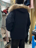 Teenie Weenie【何洛洛同款】2025新款男女同款工裝三防貉子毛保暖派克羽絨服 藏青 M (170) 曬單實(shí)拍圖