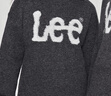 Lee韓國設計舒適版圓領(lǐng)提花大Logo男女同款情侶裝毛衣休閑潮流 灰色（尺碼偏大，拍小一碼） XL 曬單實(shí)拍圖