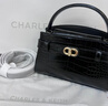 CHARLES&KEITH鱷魚紋凱莉包手提斜挎婚包包女包生日禮物七夕禮物CK2-50270880-1 Black黑色 S 曬單實拍圖