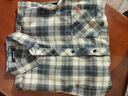 花花公子（PLAYBOY）2025春秋純棉襯衫男長(cháng)袖青年格子全棉免燙襯衣潮牌寬松休閑外套 K12111米藍色 2XL 145-160斤 曬單實(shí)拍圖
