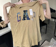 GAP男女裝2025夏季新款格紋貼布繡logo短袖T恤寬松多色上衣729330 卡其色 XL (180/100A) 亞洲尺碼 曬單實(shí)拍圖