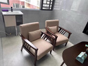 阿拉蕾咖啡廳桌椅實(shí)木組合小沙發(fā)書(shū)店名宿酒店大堂休息閑區洽談會(huì )客商用 單人位【可拆洗棉麻】一把 曬單實(shí)拍圖