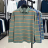 老人頭春秋季新款中年經(jīng)典條紋長(cháng)袖T恤男絲光棉Polo領(lǐng)打底衫爸爸裝 AN55113淺綠 XL 推薦140-155斤 曬單實(shí)拍圖