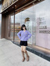 Teenie Weenie小熊女裝毛針織衫2025秋新款舒適寬松學(xué)院風(fēng)V領(lǐng)毛衣 紫色 S 曬單實(shí)拍圖