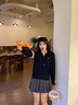 POLOWALK[含羊毛]針織衫女開(kāi)衫外套2024新款毛連帽通勤上衣夾克 藏青 XL (170) 曬單實(shí)拍圖