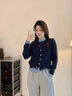 丹珠娜（DanZhuNa）休閑褲女秋季新款女裝套裝衣服針織小香風(fēng)流行穿搭闊腿褲子一整套 假兩件上衣+闊腿褲子 M 曬單實(shí)拍圖