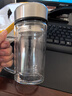 高硼硅雙層加厚茶水分離辦公杯大容量泡茶杯把手雙層加厚茶杯硬厚 鋼蓋辦公杯 400ml 1只 曬單實(shí)拍圖