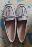 軟皮媽媽鞋春秋款超軟底輕便女士皮鞋中老年女鞋一腳蹬樂(lè )福豆豆鞋 淺灰色 38 曬單實(shí)拍圖