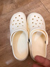 名創(chuàng)優(yōu)品（MINISO）洞洞鞋男女夏季外穿沙灘涼鞋防滑厚底踩屎感包頭涼拖鞋白色38-39 曬單實(shí)拍圖