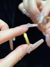 老鳳祥黃金戒指浪漫星河情侶對戒女款足金素圈情人節生日禮物送女友 浪漫星河戒指【女戒】約1.6g【品牌禮盒】 曬單實(shí)拍圖