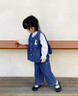 G.DUCKKIDS小黃鴨童裝女童春裝牛仔套裝2025新款洋氣牛仔三件套寶寶春秋衣服 深藍色牛仔三件套 130 (建議115-125cm 5.2-7周歲) 曬單實(shí)拍圖