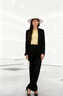 黛維亞黑色西裝外套女2025秋季冬職業(yè)正裝氣質(zhì)高級感西服套裝輕奢 黑色【西裝+褲子】 M 曬單實(shí)拍圖