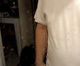 七匹狼100%純棉短袖t恤衫男春夏透氣吸汗V領(lǐng)打底衫舒適全棉運動汗衫 白色-雞心領(lǐng) XL-175 曬單實拍圖