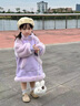 G.DUCKKIDS小黃鴨女童加絨連衣裙秋冬2025新款兒童公主裙女寶寶加厚衛衣裙子 紫色 90 建議80-90cm1歲半-2歲 曬單實(shí)拍圖