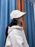 曇蓓漫防曬帽子女士秋冬毛呢漁夫帽大頭圍時(shí)尚洋氣遮太陽(yáng)鴨舌帽騎車(chē)防風(fēng) 秋冬毛呢漁夫帽【米白】可掛口罩 拍照上鏡 可調節大?。?4-60cm） 曬單實(shí)拍圖