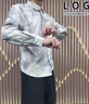NASADKGM扎染臟臟翻領(lǐng)夾克外套男女春季新款寬松休閑情侶外套上衣夾克衫 米白色 XL （建議140-160斤） 曬單實(shí)拍圖