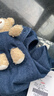 幼歌（YOUGE） 嬰幼兒春秋新款小熊牛仔爬服男女寶寶背帶褲卡通連體衣 牛仔藍1(110-120不開檔） 90 cm 曬單實拍圖