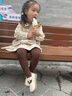 幼歌（YOUGE）嬰兒北歐風(fēng)繡花公主裙甜美女寶寶娃娃領(lǐng)復(fù)古連衣裙秋裝 米底小花（66-80內(nèi)有三角爬） 100 cm 曬單實(shí)拍圖