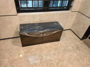 淺梵家用進(jìn)門(mén)口實(shí)木換鞋凳鞋柜一體入戶(hù)玄關(guān)可坐式鞋架長(cháng)條儲物穿鞋凳 胡桃色兩層100cm帶靴位-黑色坐墊 曬單實(shí)拍圖