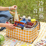oein保溫袋手提保溫包折疊保溫箱30L野餐籃加大號保溫包戶外旅行露營 30L加厚款-黃白格子 曬單實拍圖