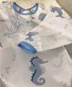 貝肽斯兒童罩衣一體式餐椅防濺衣寶寶吃飯防臟圍兜 海之微笑75×38cm 曬單實(shí)拍圖