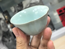 東道 汝窯茶杯陶瓷功夫茶具開(kāi)片可養汝瓷主人杯 中葵飲杯2024款(天青) 曬單實(shí)拍圖