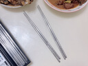 雙槍316L不銹鋼筷子防滑不發(fā)霉食品級家用酒店餐具 福字圓筷10雙裝 曬單實(shí)拍圖