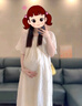 孕婦裝夏裝大碼上衣夏季時(shí)尚過(guò)膝泡泡袖減齡刺繡夏天孕婦連衣裙女 米白色 L（建議120-138斤） 曬單實(shí)拍圖