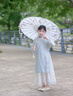 旗鉑旗袍女童春秋2025新款兒童國(guó)風(fēng)新中式漢服女孩古風(fēng)古裝唐裝秋 月綺羅長(zhǎng)袖藍(lán) 不含配飾 120 曬單實(shí)拍圖