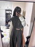 歐迪惠（Oudihui）2025年新款秋季女裝韓系小個(gè)子休閑闊腿褲子女套裝流行茶系三件套 馬甲+打底衫+褲子 M 曬單實(shí)拍圖