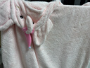 babycare嬰兒浴巾暖絨洗澡巾光暖黑科技baby絨帶帽斗篷-小粉象105*105cm 曬單實(shí)拍圖