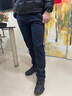 羅蒙休閑褲男2025新款秋季高質(zhì)感毛呢直筒男士褲子秋冬修身男褲 黑色 32 【2尺5適合140斤左右】 曬單實(shí)拍圖