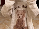 ibaby秋冬兒童家居服套裝親子裝圓領(lǐng)開襟長袖長褲男女寶寶加絨彈力睡衣 【兒童款】套頭套裝-泰迪小熊 130 碼【推薦身高125-134cm】 曬單實拍圖