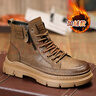 群狼·世家馬丁靴男士真皮秋冬棉鞋加絨雪地靴高幫男鞋百搭增高工裝靴子皮靴 曬單實(shí)拍圖