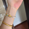 周大生黃金手鏈足金冰淇淋小熊腕美轉(zhuǎn)運(yùn)珠七夕禮物送女友 草莓熊 1.05g 曬單實(shí)拍圖