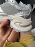 依思 Q（exull）厚底老爹鞋女2025春夏新款網(wǎng)面透氣軟底運動(dòng)鞋女增高輕便休閑鞋女 銀色-厚底7.5cm 37 曬單實(shí)拍圖