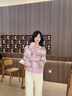 Teenie Weenie小熊女裝毛針織衫2025冬新款費爾島提花圓領(lǐng)毛衣開(kāi)衫 淺紫色 M 曬單實(shí)拍圖
