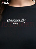 FILA 斐樂(lè )官方女子針織長(cháng)袖衫2025秋新款時(shí)尚休閑簡(jiǎn)約修身短款長(cháng)T 正黑色-BK XL 175/92A/XL 曬單實(shí)拍圖