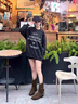 卓詩尼短靴女2025秋新款復(fù)古串珠美拉德西部牛仔靴尖頭褶皺堆堆靴單靴子 駝色-單里 37 曬單實拍圖