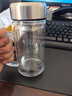 高硼硅雙層加厚茶水分離辦公杯大容量泡茶杯把手雙層加厚茶杯硬厚 鋼蓋辦公杯 400ml 1只 曬單實(shí)拍圖