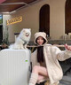 晴川目可愛(ài)小熊帽子女秋冬季2025新款百搭保暖毛線(xiàn)帽白色毛絨護耳針織帽 米白色 均碼 曬單實(shí)拍圖