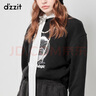 DZZIT地素加絨主題圖案衛衣春季趣味數字印花復古女3I1J1011B 黑色 XS 曬單實(shí)拍圖