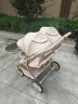 佳若琪雙胞胎溜娃神器嬰幼兒推車(chē)可坐可躺一鍵折疊寶寶外出輕便雙人推車(chē) 香檳色+一鍵折疊+可調節腳踏+餐盤(pán)+杯架 曬單實(shí)拍圖
