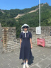 初語(yǔ)polo領(lǐng)連衣裙收腰顯瘦女夏季新款a字裙短袖t恤高腰中長(cháng)裙 藏青色 M 曬單實(shí)拍圖