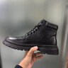 奧康（Aokang）高檔輕奢馬丁靴男鞋夏季新款中高幫休閑皮靴子男厚底增高 黑色 標準運動(dòng)鞋碼數 41 曬單實(shí)拍圖