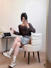 星期六品牌復古德訓鞋女阿甘鞋2025秋季爆款厚底休閑運動鞋老爹登山鞋子 米白色 37 曬單實拍圖