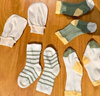 十月結(jié)晶新生兒帽襪5件套純棉胎帽防抓手套嬰兒襪新生禮 【帽+襪+手套】 曬單實拍圖