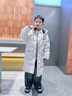 雪中飛兒童羽絨服2025新款女童冬裝大童男童工裝風外套加長及膝防寒服 暖米色 140 曬單實拍圖