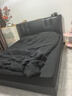 木魚(yú)笙笙黑色極簡(jiǎn)侘寂風(fēng)丨床上四件套全棉純棉100%棉裸睡床單被套日式床品 影墨-黑色【順豐包郵】 1.8m床笠款四件套-被套200x230cm 曬單實(shí)拍圖